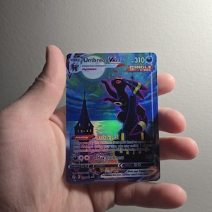Aimant Pokemon Evolving Skies Eeveelution Vmax ou autocollant holo inversé, carte Pokémon faite maison, idéale pour les cadeaux et les cadeaux