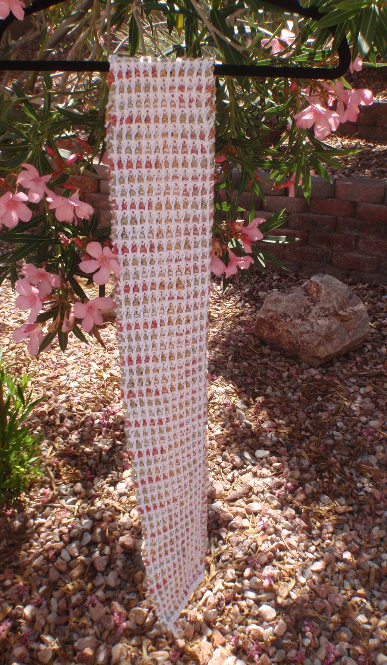 Extra Long Multicolor Cotton Knit Scarf Etsy