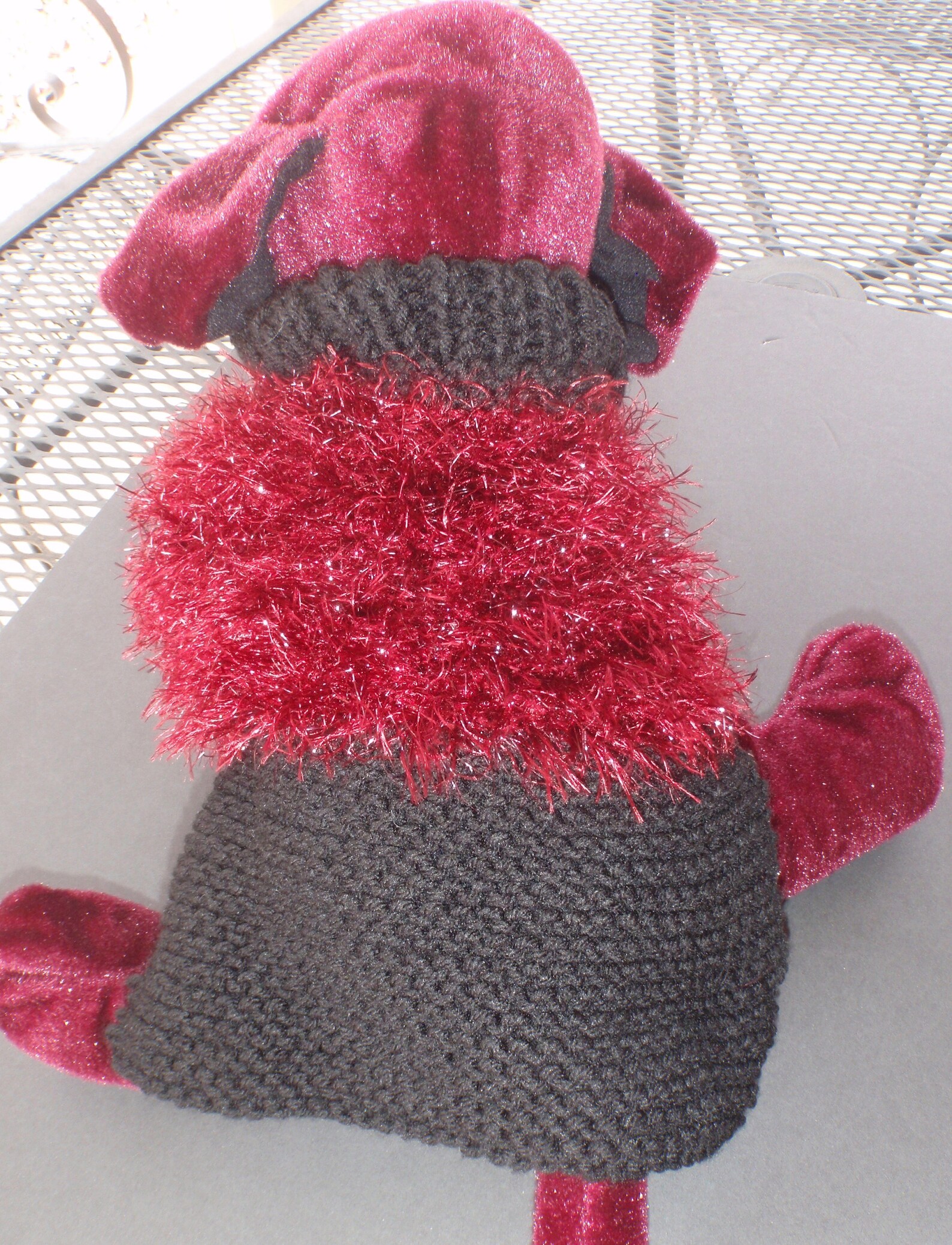 Black Dog Sweater With Maroon Trim Hand Knitted Dog Sweater Etsy