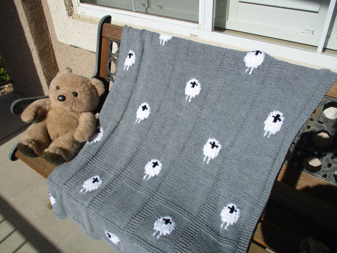 Grey Sheep Knit Baby Blanket main image 1