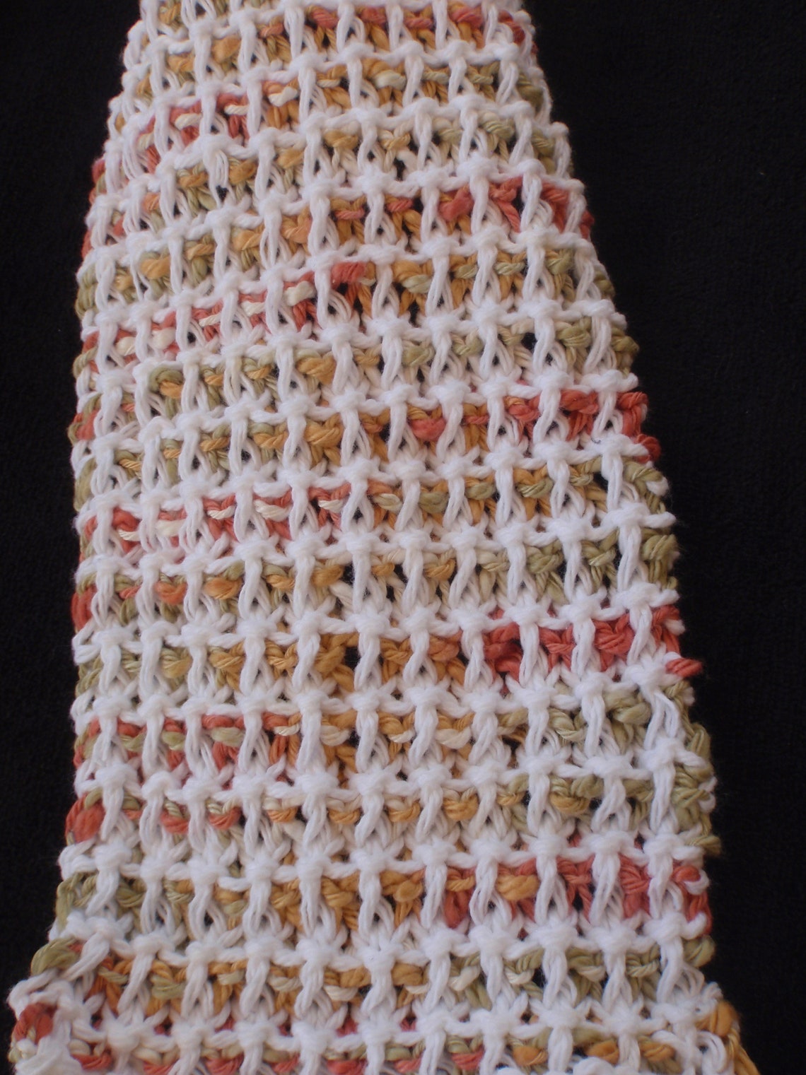 Extra Long Multicolor Cotton Knit Scarf Etsy