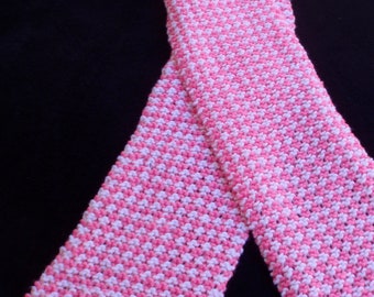 Long pink and white hand knitted scarf/pink/white/winter/warm/ski/school/versatile/women/wrap/neck warmer/gift/colorful/fun/Barbie inspired