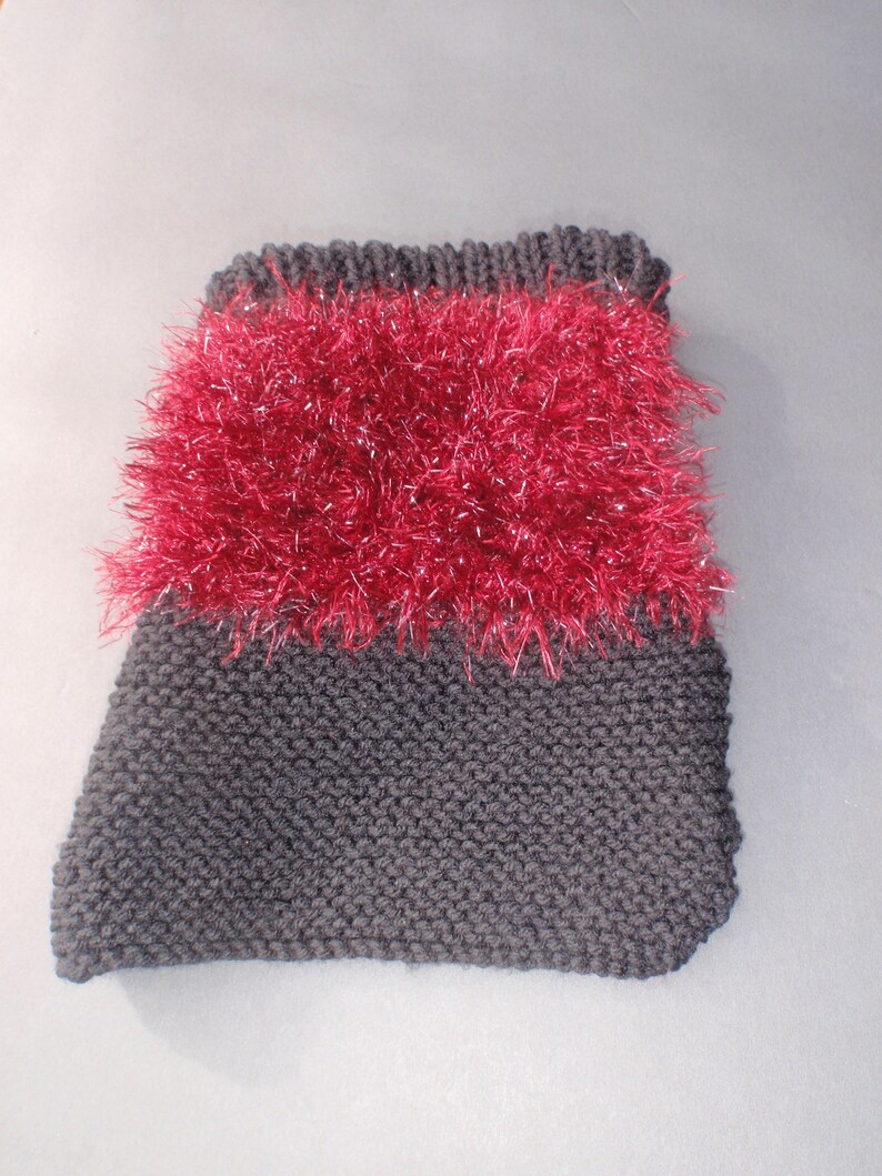 Black Dog Sweater With Maroon Trim Hand Knitted Dog Sweater Etsy