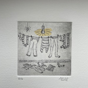 Linen Life - Gravure artisanale sur plaque de zinc sur papier vergé