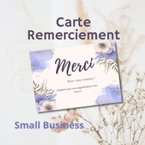 Carte de Remerciement pour petites entreprises, Modèle de Carte Marketing DIY, Prête à imprimer ou modifiable sur Canva,