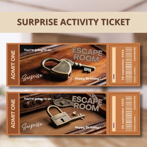 Bon Cadeau Escape Game modifiable sur CANVA, chèque cadeau personnalisable et imprimable, idée cadeau personnalisé