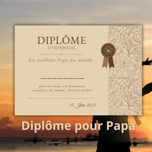 Best Dad Diplom, Wanddekoration, gute Geschenkidee für Papa im druckbaren Modell,