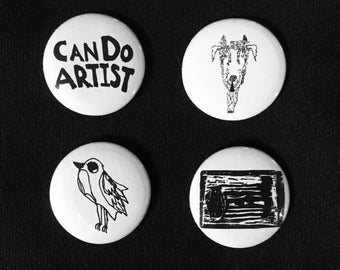 Can Do Artist 1" Pins set of 4