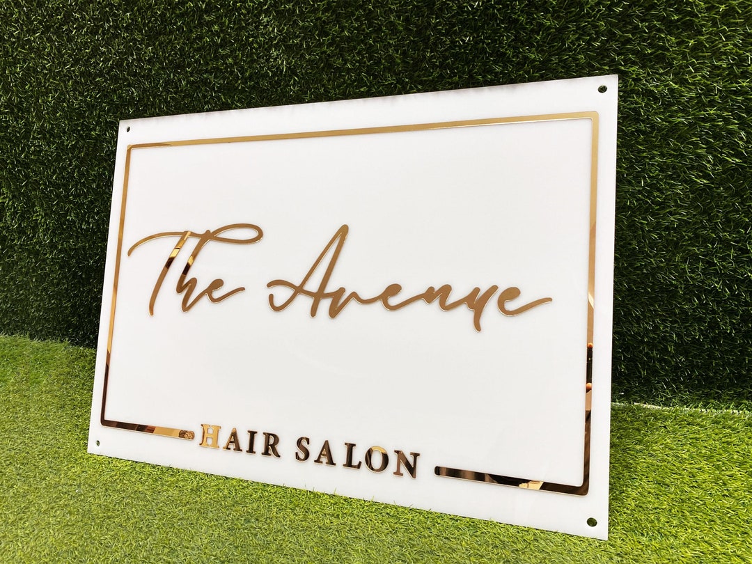 3D Custom Rectangle Acrylic Business Sign | Personalized Logo Sign ...