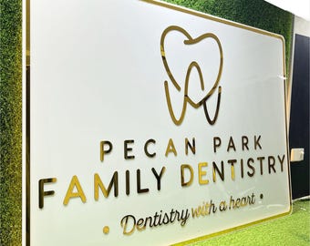 3D Backlit Dental Office Sign | Custom Dental Office Decor | LED logo Sign | Backlit Logo Sign | Light Up Sign |Backlit Office Wall Sign