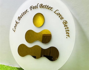 Small Business Wall Sign | 3D Gold Acrylic Business Logo Sign | Acrylic Business office door Signage | Custom Signs for Business