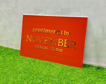 Personalisiertes 3D Rechteckiges 3D Business Logo Schild | Custom Acryl Business Schild | Acryl Geschäft Beschilderung | Personalisiertes Acrylschild