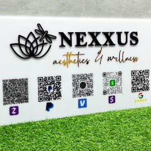 Custom QR Code Display Signs, Personalized Acrylic Business Logo Sign, Acrylic Office Sign, Custom Signs for Business, Business Door Sign