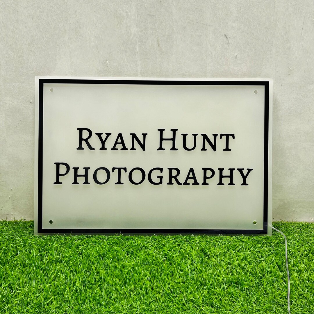 Simple Photo Sign Personalized Acrylic Photography Sign | Backlit Business Sign Wall ...