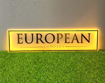 LED Rectangular Backlit Business Sign Wall | Custom3D logo Sign | Backlit Logo Sign | Light Up Sign | Salon Backlit Sign | Office Wall Sign