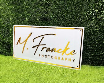 Rectangular 3D Business Logo Sign| Custom Office Wall Sign | Acrylic Business Signage | Custom Acrylic Logo Sign | Sign For Business