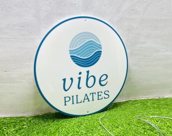 Round LED Business Logo Sign | Acrylic Light up Signage | Custom Signs for Business | Office Wall Sign | Backlit Business Sign Wall