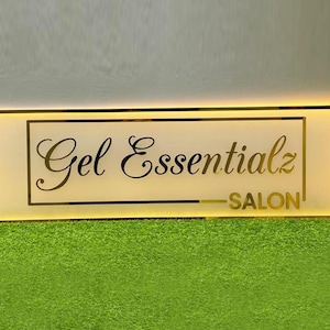 Letrero con logotipo LED personalizado / Letrero con logotipo retroiluminado / Letrero iluminado / Letrero comercial retroiluminado rectangular 3D para pared / Letrero retroiluminado para salón / Letrero de oficina