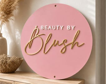 Personalized Round Acrylic Business Logo Sign | Acrylic Business Signage | Custom Signs for Business | Custom Office Wall Sign