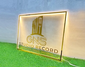 3D Custom Acrylic Backlit Business Sign Wall | Acrylic Name Custom Wall Sign | Custom Logo Business Door Sign | Light Up Sign| Gift For Boss
