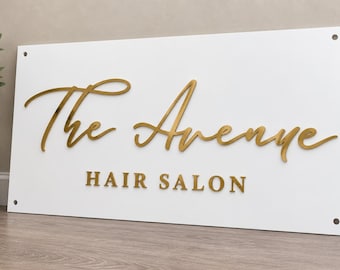 3D Custom Rectangle Acrylic Business Sign | Personalized Logo Sign | Custom Business Acrylic Office Sign