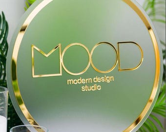 Round Acrylic Logo Sign | Custom 3D Acrylic Business Sign | Round Business Logo Sign | Acrylic Business Signage | 3D Acrylic Sign