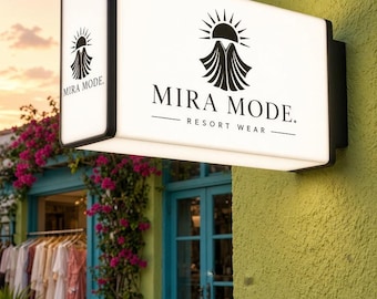 Custom Outdoor Rectangle Light Box Business Sign | Illuminated Storefront Wall Blade Sign for Apparel, Boutique, Atelier, Salon and Studio