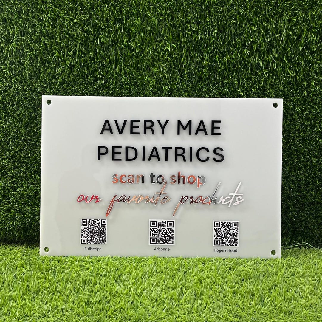 Custom Rectangular QR Code Acrylic Sign, Business Logo Sign, Sign for ...