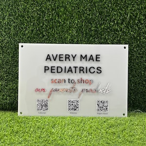 Custom Rectangular QR Code Acrylic Sign, Business Logo Sign, Sign For Small Business, Acrylic Logo Sign,3D Acrylic Business Name Sign,