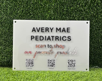 Custom Rectangular QR Code Acrylic Sign, Business Logo Sign, Sign For Small Business, Acrylic Logo Sign,3D Acrylic Business Name Sign,