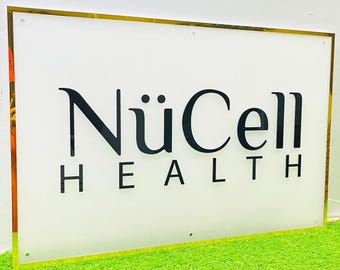 Rectangular Backlit Custom Acrylic Business Sign Wall | Acrylic Name Custom Office Sign | Custom Logo Business Door Sign | Light Up Sign