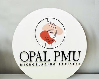 Personalisiertes rundes Acryl Business Logo Schild | Acryl Geschäft Beschilderung | Personalisierte Schilder für Unternehmen | Custom Office Wandschild