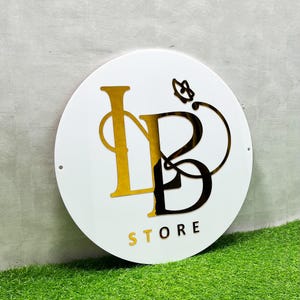 3D Round Acrylic Business Sign Wall | Personalized clear Business Sign, Acrylic Business Logo Sign, 3D Acrylic Logo Signage
