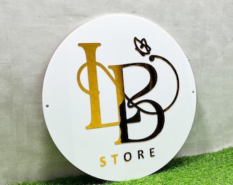 3D Round Acrylic Business Sign Wall | Personalized clear Business Sign, Acrylic Business Logo Sign, 3D Acrylic Logo Signage