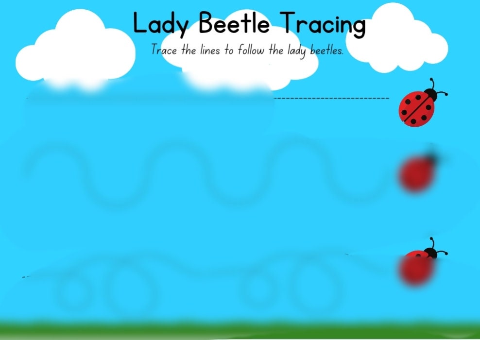 Lady Beetle/ Lady Bug Tracing Sheet for Toddlers Etsy
