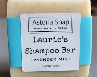 Lavender Mint Shampoo Bar: Handmade Vegan Soap - Apple Cider Vinegar - SLS Free - Astoria Soap