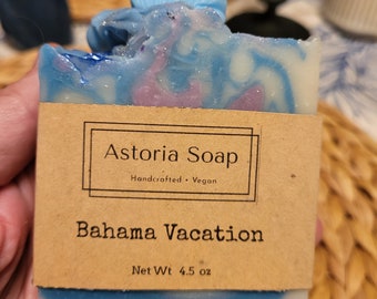 Bahama Vacation - FREE SOAP SAVER - Handmade Soap - Plant Based - Sustainable Palm Oil - Vegan - Unisex - Phthalate Free - Astoria Soap