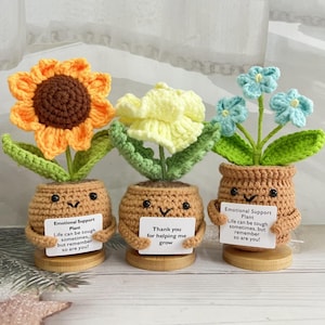 Handmade Crochet Sunflower/Forget me not/Corn poppy,Crochet Flowers,Emotional Support Plant,Thank you for gifts,Desk Decor,Gifts for her