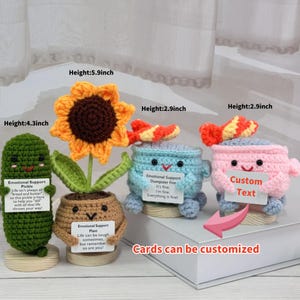 Emotional Support Plant, Crochet Plants Crochet Sunflower