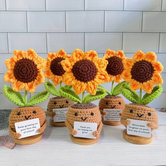 Custom Cute Handmade Crochet Sunflowers-emotional Support Plant