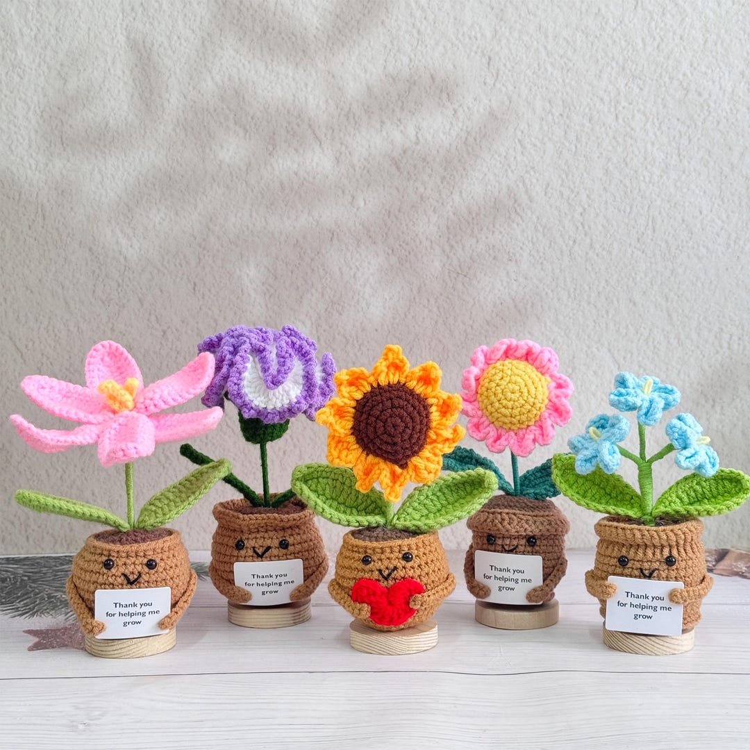 Cute Crochet Flowers-Sunflower/Lily/Daisy/Carnation/Forget-me-not