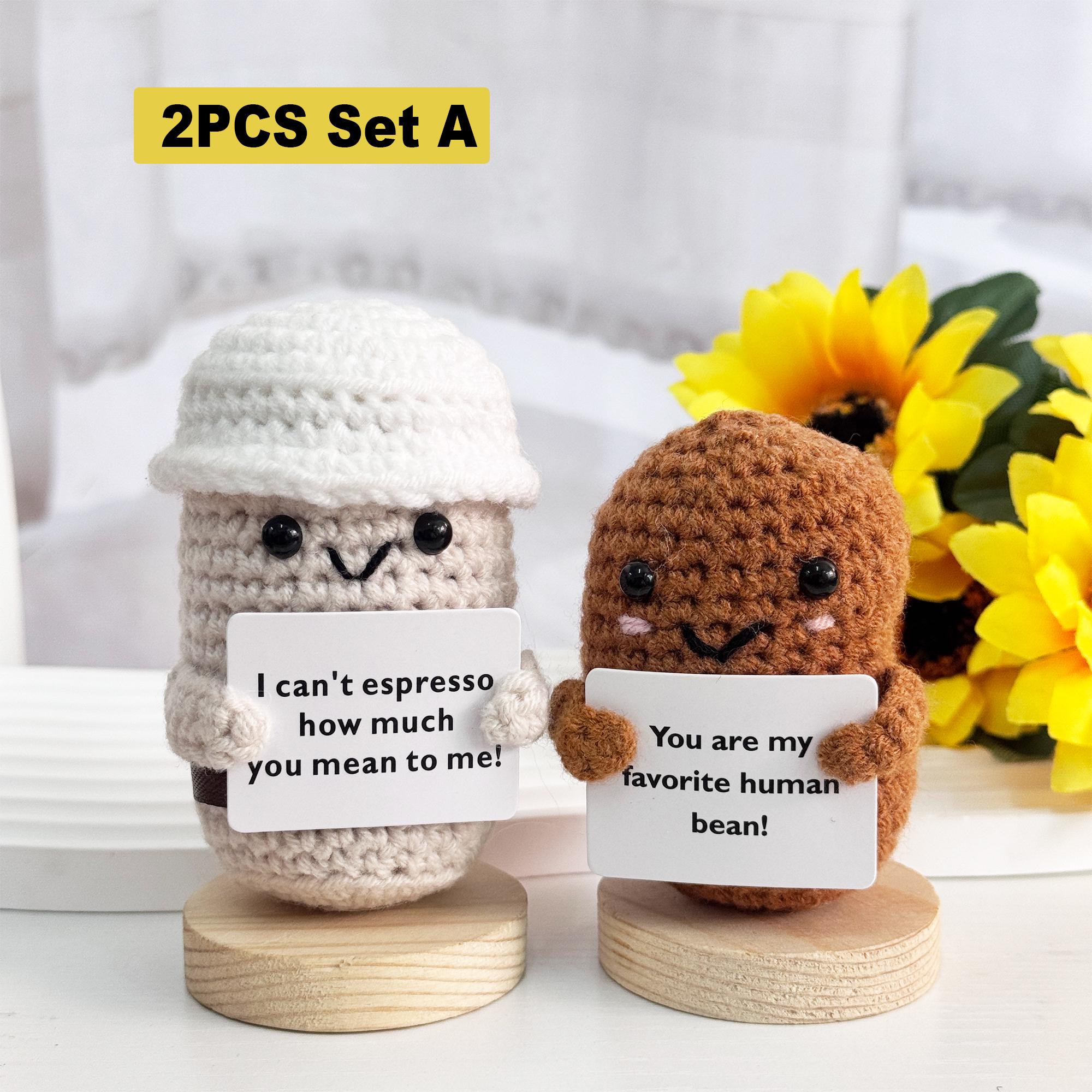 thumbnail image 2 of Crochet Coffee Cup & Bean Gift Set - 2 PC With Red Heart Cards 2 of 10