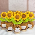 Adorable Handmade Crochet Sunflower Gifts,Crochet Flowers Decor,Mother's Day Gifts,Love You Mom,Thanks Mom,Flower Gifts for Mom Aunt Grandma
