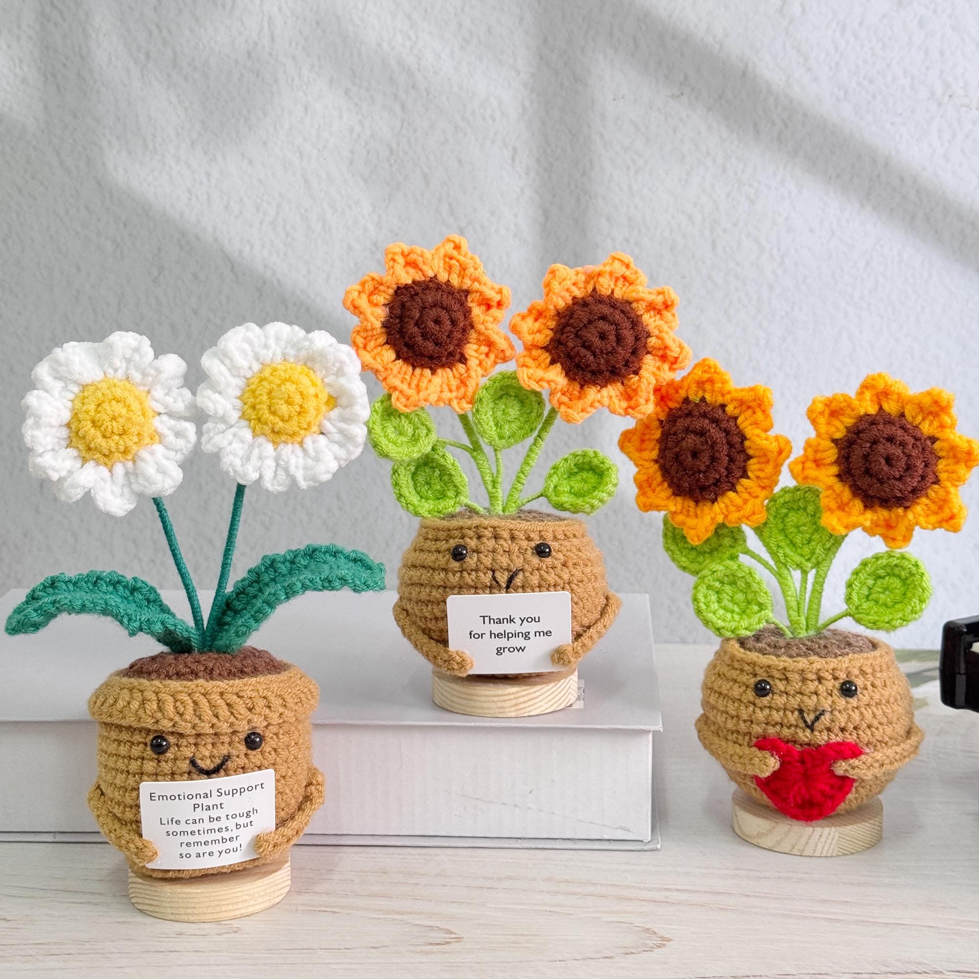 Handmade Crochet Double-headed Sunflower/daisy,emotional Support