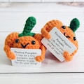 Adorable Handmade Crochet Pumpkin,Emotional Support Pumpkin,Positive Pumpkin,Crochet Halloween Desk Decor,Halloween Gifts,Halloween Pumpkin