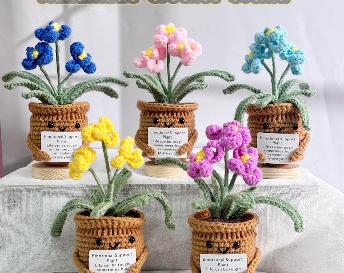 Handmade Crochet Orchid Potted Flower,Crochet Flower Gift,Emotional Support Plant,Mother's Day Gift,Teacher Appreciation,Home Decor