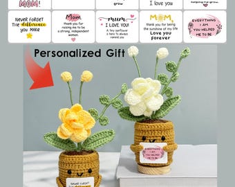 Adorable Crochet Jasmine Flower in Pot,Handmade Forever Flowers,Mother's Day Gift,Love you Mom,Thank you Gift for Mom Grandma Aunt Teachers