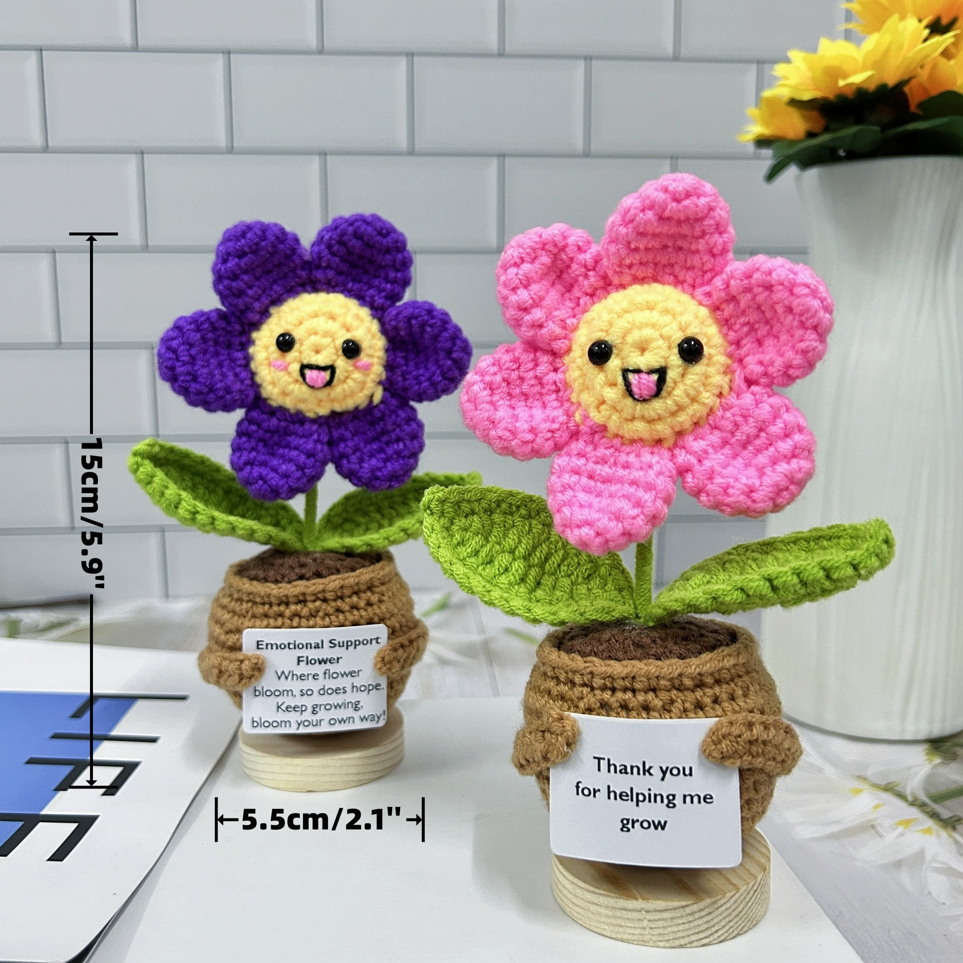 Handgehäkeltes Herz-Blumen-Geschenk Von Gossby – Positives Dankeschön Für Frauen, Lehrer, Mütter