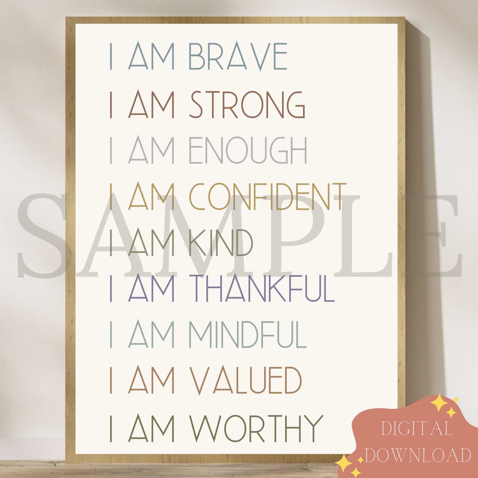 Dinosaur Affirmations Chart Illustration Artwork Poster Set| Christian ...