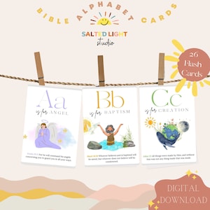 ABC Bibel Schrift Flash Karten Auswendiglernen Bibel Vers Alphabet Kartenset | Homeschool Pre K Sonntagsschule ABC Lernset DRUCKBAR